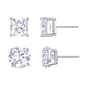 2pr. Sterling Silver CZ Stud Earrings Set - image 1