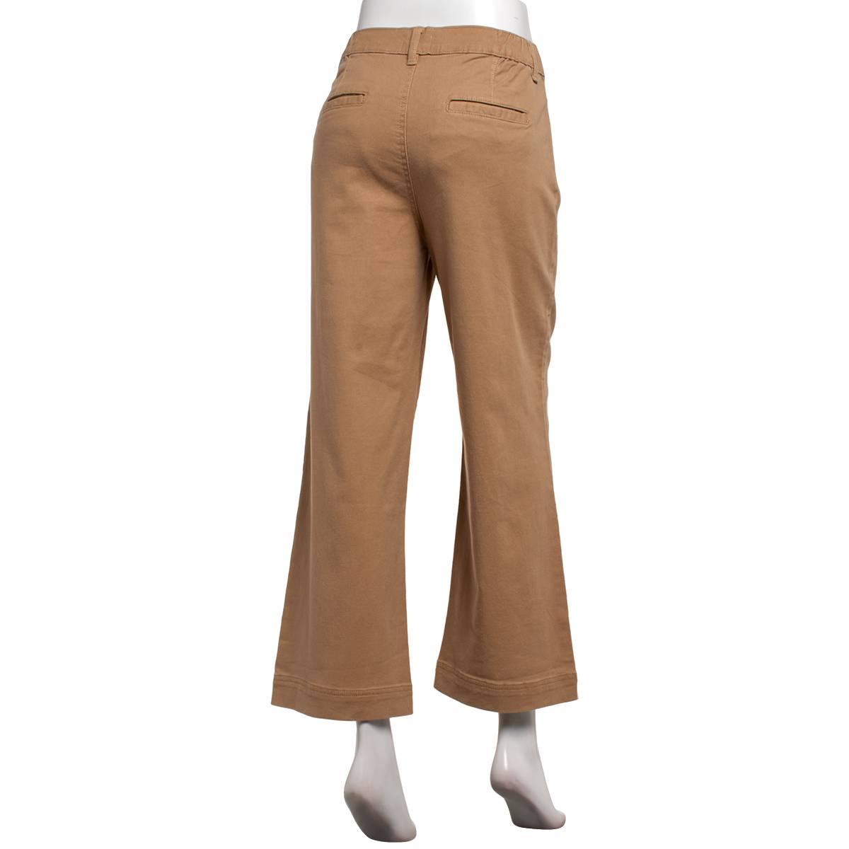 Womens da-sh Twill Wide Leg Front Patch Pocket Pants