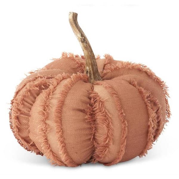 K&K Interiors Orange Fringe Pumpkin - image 