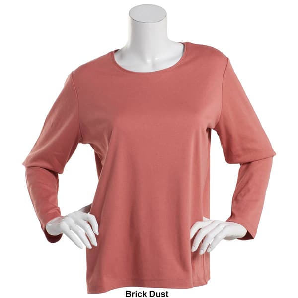 Plus Size Hasting & Smith Long Sleeve Solid Crew Neck Tee