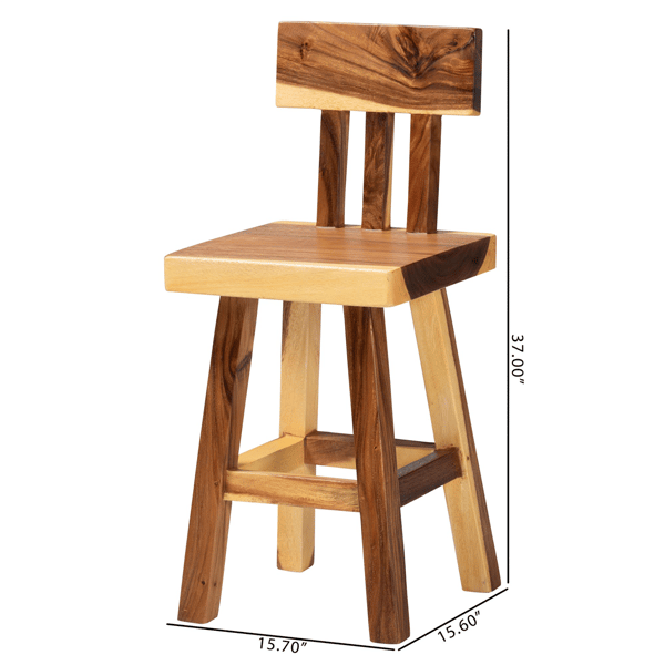 bali & pari Luli Suar Wood Counter Stool