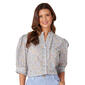 Womens Democracy Ruffled Placket Button Down Woven Blouse - image 1