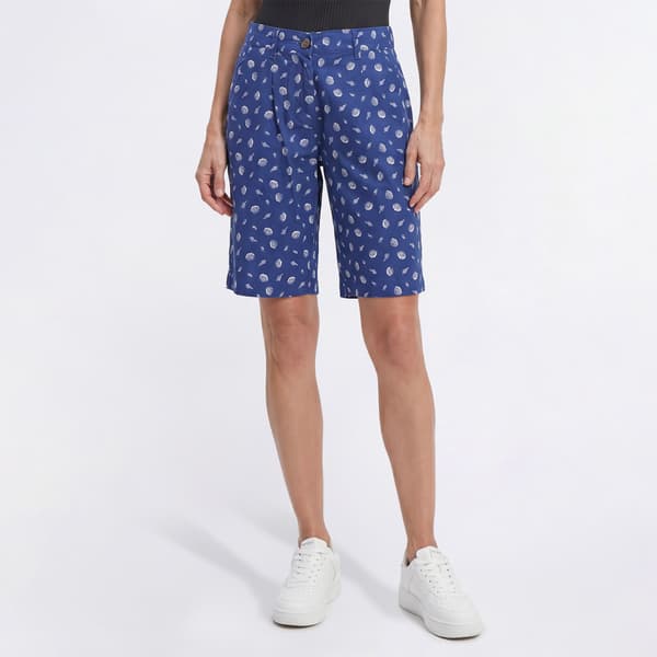Womens da-sh Conversational Coastal Seashell Bermuda Shorts - image 