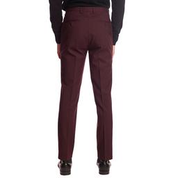 Mens Paisley & Gray Solid Dress Pants - Burgundy Wine