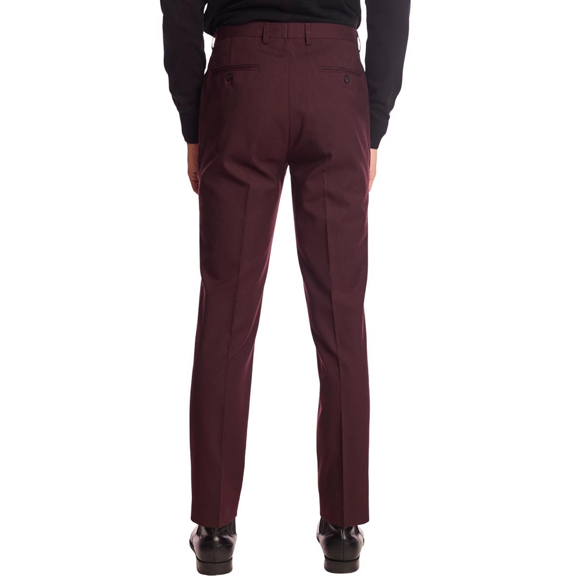 Mens Paisley & Gray Solid Dress Pants - Burgundy Wine