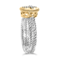 Haus of Brilliance 18kt. Gold Plated Diamond Cross Ring - image 4