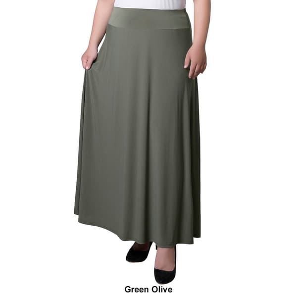 Plus Size NY Collection Pull on Solid Long Skirt
