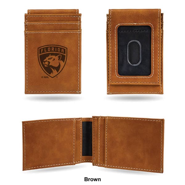 Mens NHL Florida Panthers Faux Leather Front Pocket Wallet