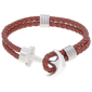 Mens Lynx Stainless Steel & Leather Bracelet - image 1
