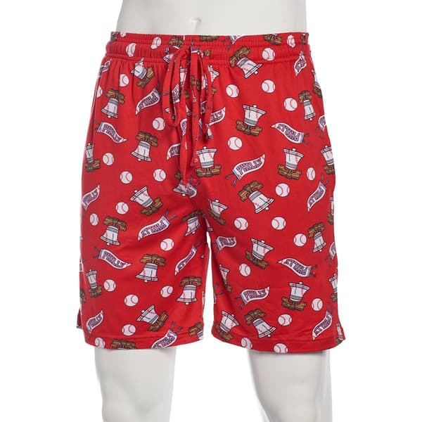 Mens Tailgate Philadelphia Baseball Pennant Pajama Shorts - Red - image 