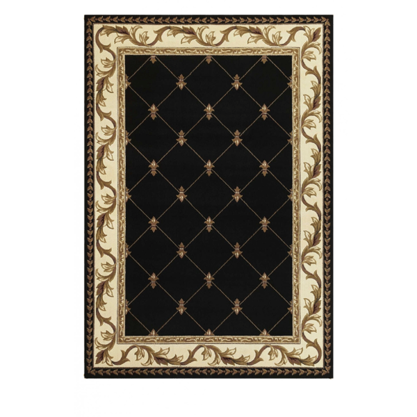 HomeRoots Brown Black & Ivory Floral Vines Accent Rug