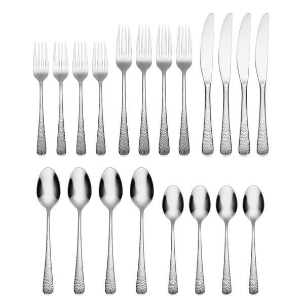 Cambridge&#174; Kenne Hammered Mirror 20pc. Flatware Set