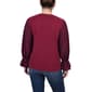 Womens NY Collection Long Sleeve Crepe Knit Silky Stretch Blouse - image 3
