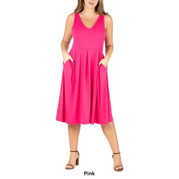 Plus Size 24/7 Comfort Apparel Sleeveless Pocket Shift Dress