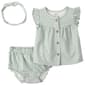 Baby Girl (NB-12M) Carter''s 3Pc Gingham Ss Top/Short W/Hb - image 1