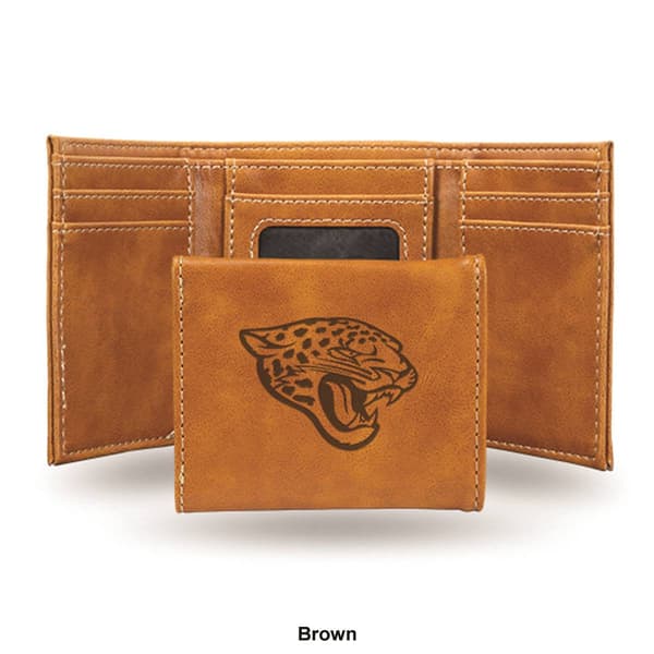 Mens NFL Jacksonville Jaguars Faux Leather Trifold Wallet