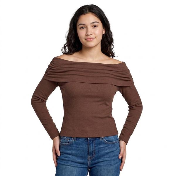 Juniors Madden Girl Off the Shoulder Rib Top - image 