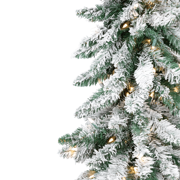 Northlight 5ft. Pre-Lit Pencil Flocked Alpine Christmas Tree
