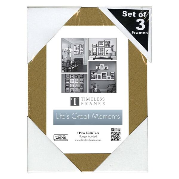 Timeless Frames&#40;R&#41; Gold Portrait 3pc. Frame Set - 4x6 - image 