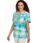 Womens Ruby Rd. Paradise Cove Batik Embroidered Tie Dye Blouse - image 3