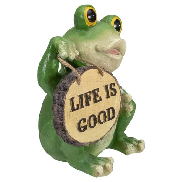 Northlight Seasonal 9in. Life is Good Frog Outdoor Garden Statue