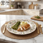 222 Fifth Luxe Peony Neutral Porcelain 12pc. Dinnerware Set - image 5