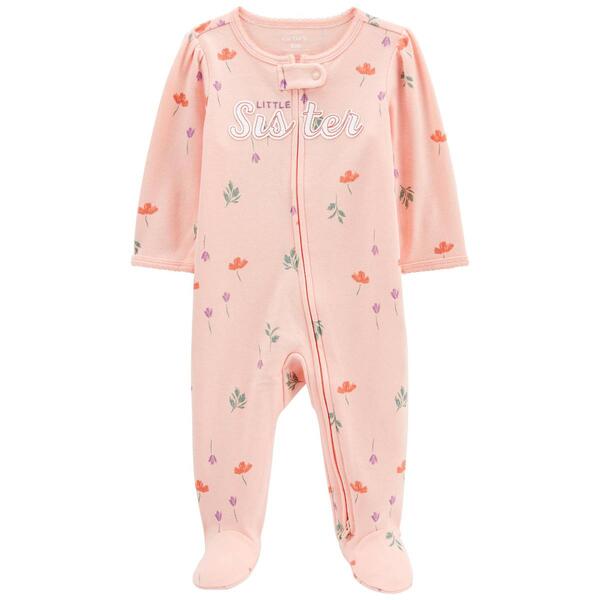 Baby Girl &#40;NB-9M&#41; Carter's&#40;R&#41; Little Sis Floral Footie Pajamas - image 