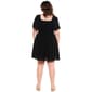 Juniors Plus Angie Solid Twist Front Eyelet A-Line Dress - image 2