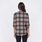 Womens Notations 3/4 Sleeve Plaid Blouse - Black/Red/Grey - image 2