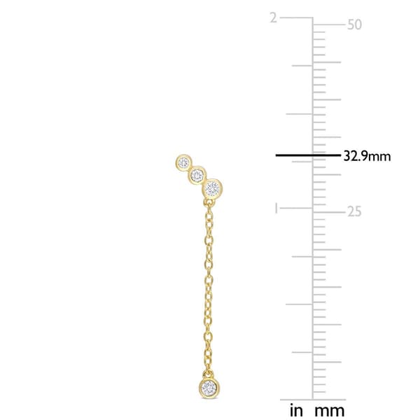 Gold Plated 1/5ctw Lab Grown Diamond Earrings