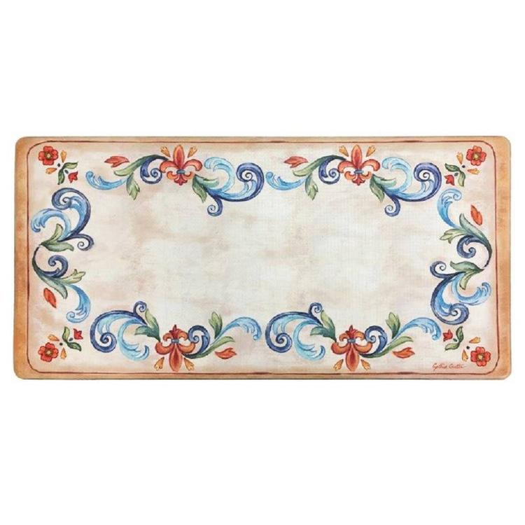 J&V Textiles Cloud Comfort Anti-Fatigue Fleur Cream Kitchen Mat