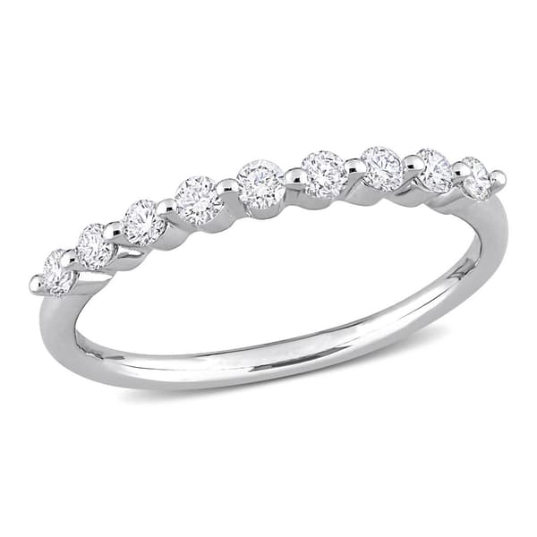 Platinum Plated 1/3ctw. Lab Grown Diamond Ring - image 