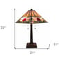 HomeRoots 22in. Floral Stained Glass Candlestick Table Lamp - image 4