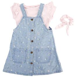 Toddler Girl Young Hearts 2pc. Floral Chambray Jumper Set