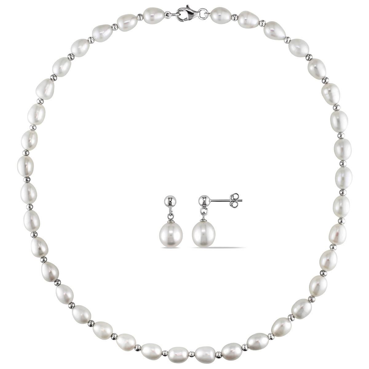 Gemstone Classics™ 2pc. Pearl Bead Necklace & Earrings