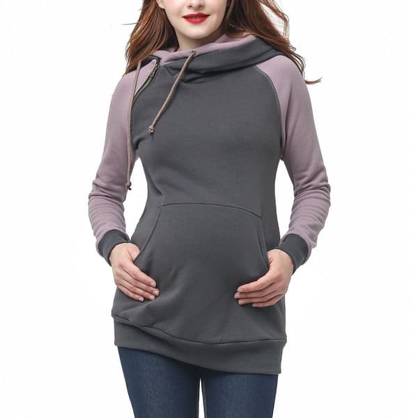 Womens Glow & Grow&#40;R&#41; Color Block Maternity Hoodie - image 
