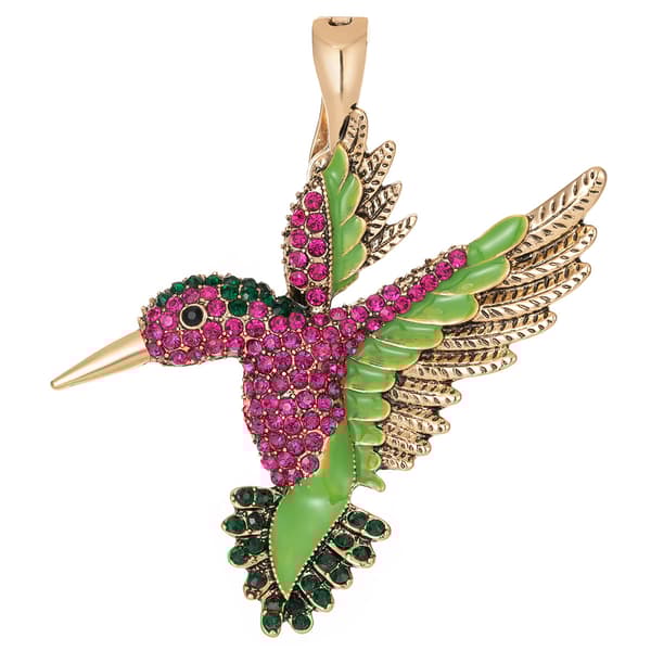 Wearable Art Multi-Color Crystal Hummingbird Enhancer Pendant - image 