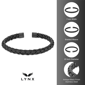 Mens Lynx Antique Black Finish Braided Cuff Bangle Bracelet - image 6