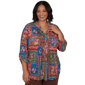 Plus Size Ruby Rd. Romance On The Ranch Pleated Floral Blouse - image 1