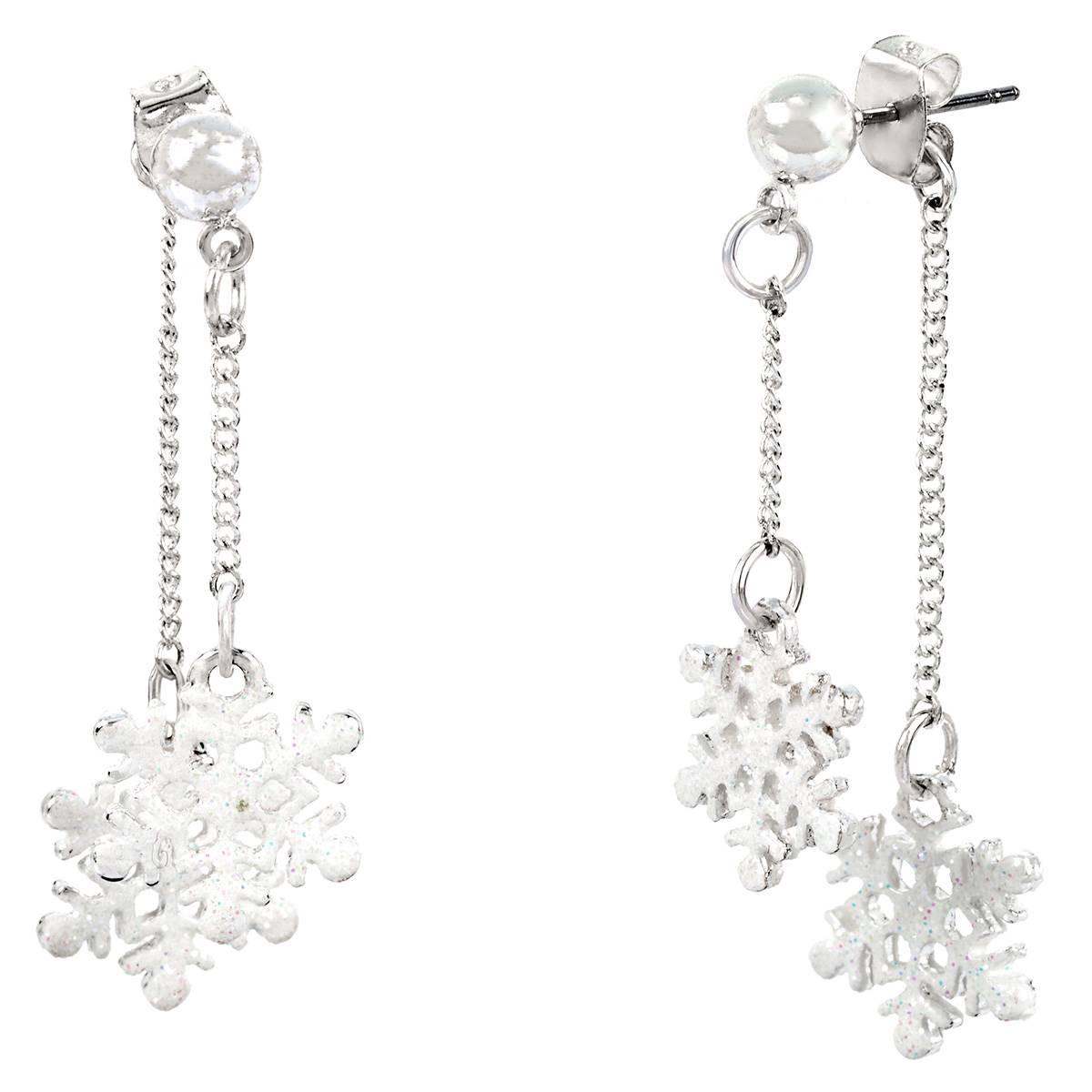 Snowflake Front & Back Drop Earrings