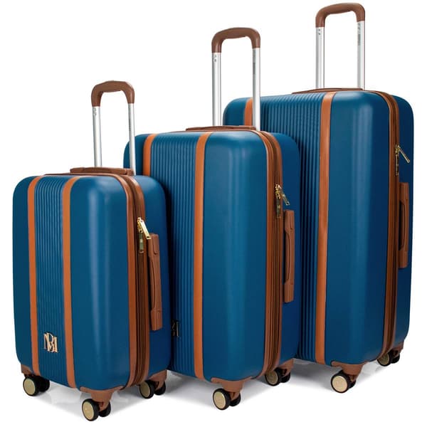 Badgley Mischka Mia 3pc. Expandable Retro Luggage Set - image 