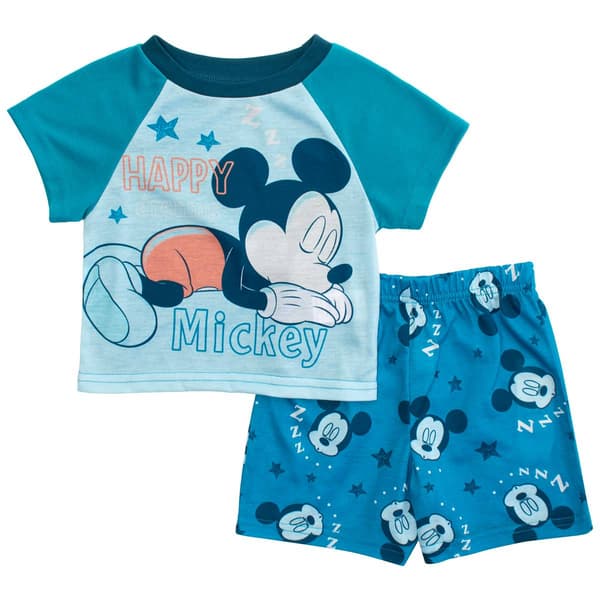 Baby Boy &#40;12-24M&#41; Disney Sleepy Mickey Shorts Pajama Set - image 