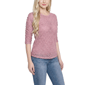 Petite NY Collection 3/4 Ruched Sleeve Lace Blouse - image 3