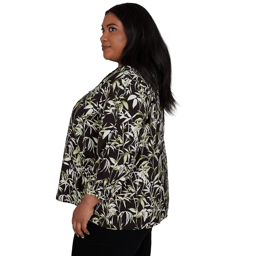 Plus Size Emaline La Vita Costiera Crushed Faille Leaf Blouse