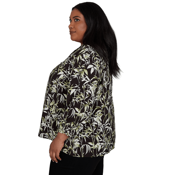 Plus Size Emaline La Vita Costiera Crushed Faille Leaf Blouse