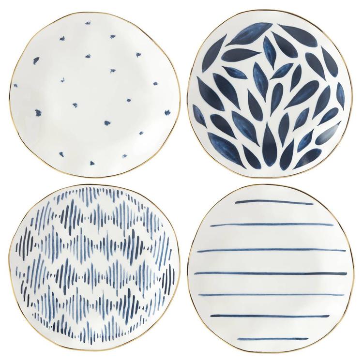 Lenox(R) Blue Bay(tm) 4pc. Appetizer Plate Set