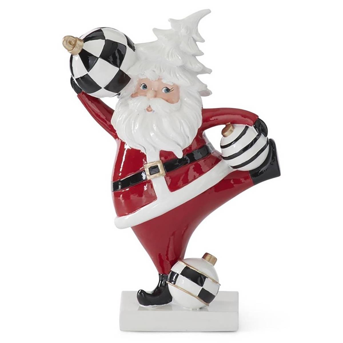 K&K Interiors Resin Santa Holding Ornament