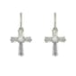 Freedom Lever Back Crystal Cross Earrings - image 1
