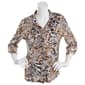 Plus Size Emily Daniels 3/4 Sleeve Foil Abstract Animal Blouse - image 1