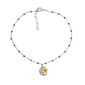 Barefootsies Two-Tone Plated Cubic Zirconia Moon & Star Anklet - image 1